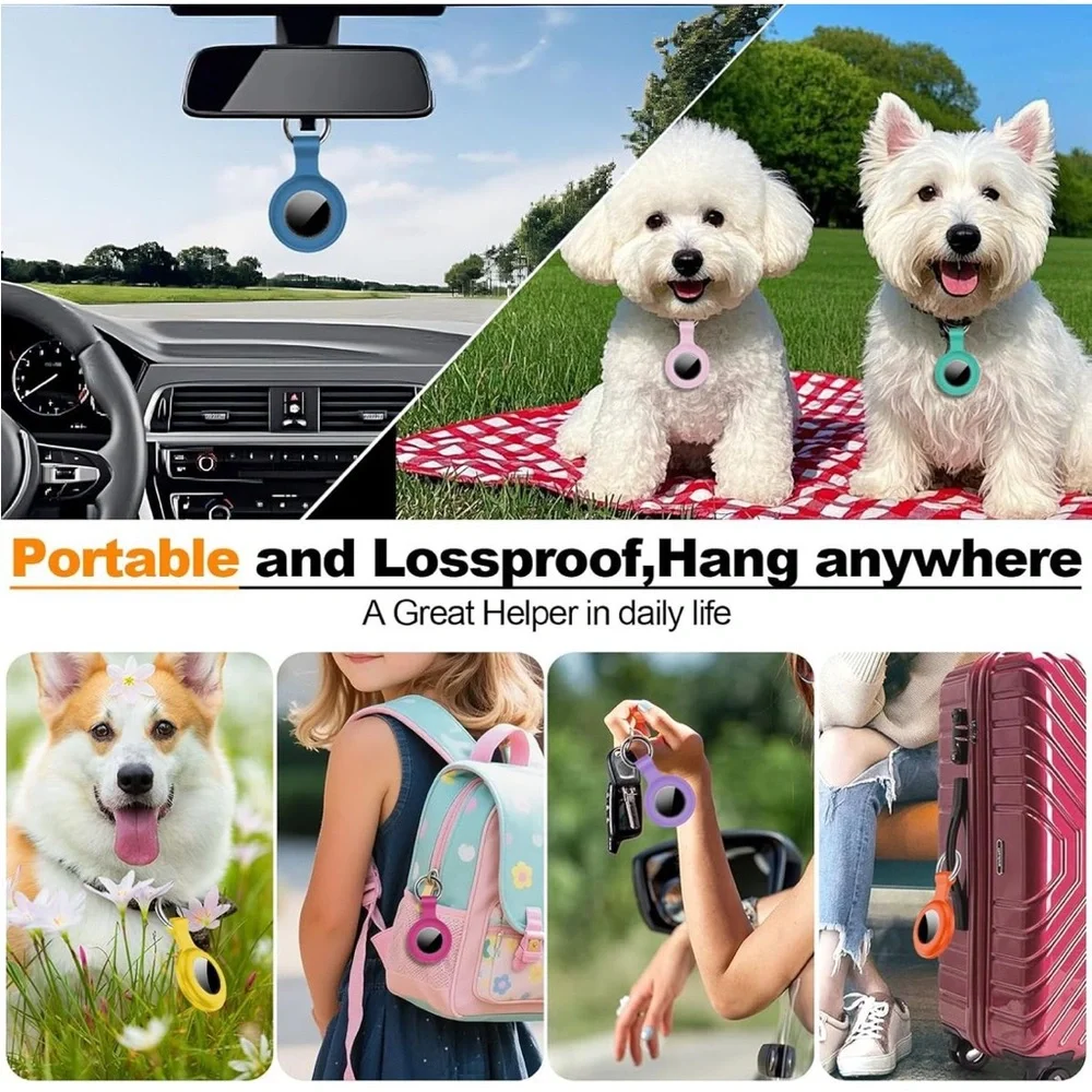 4 Pack AirTag Holder Keychain Waterproof Silicone Case NEW